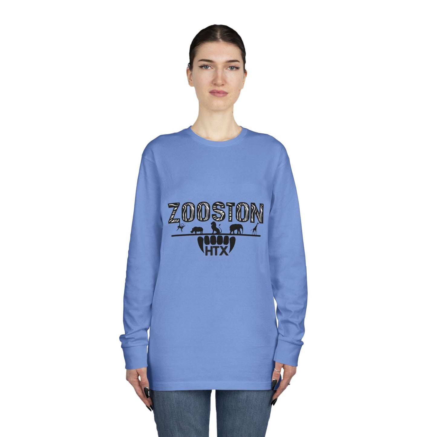 Long Sleeve Tee ZOOston Zebra Edition Black & White Drip Subtle Stylish