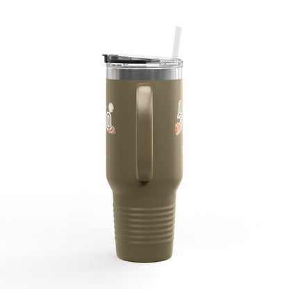40oz Insulated Travel Mug — "340" Tropical Palm Beach Stainless Steel Tumbler