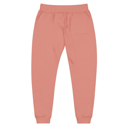 Embroidered Sunflower Sweatpants — Cozy White Fleece Joggers with Small Chest Floral Patch